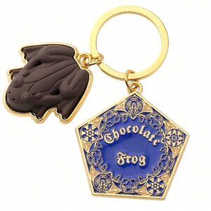 1pc Classic Frog Gold Metal Keychain Magic School Keyring Chain Harry Potter Hog